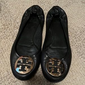 Tory Burch black leather ballet flats
